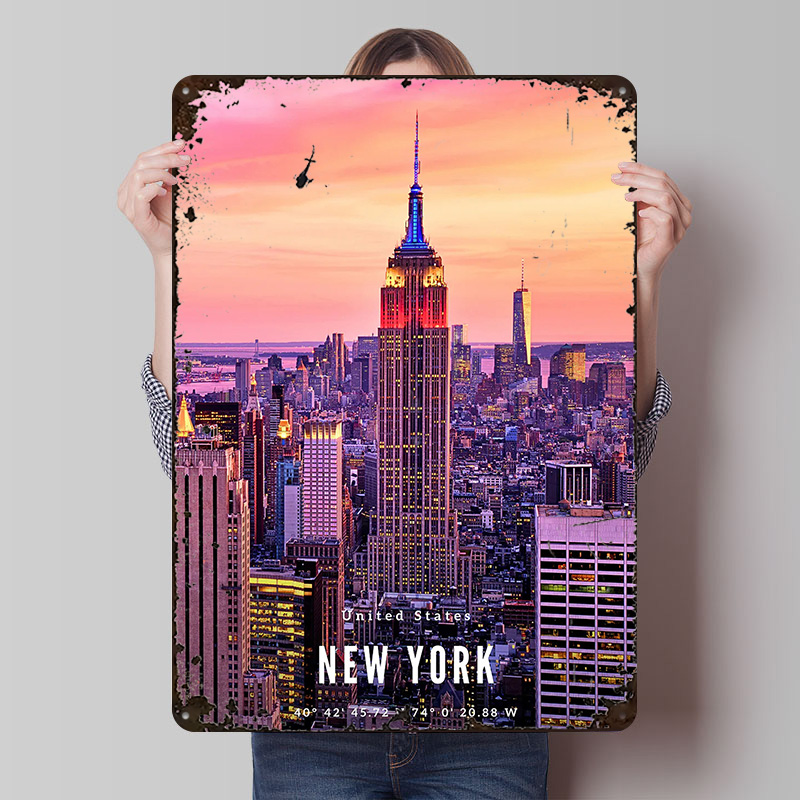 Retro Gaming York - Plakat z panorama Nowego Jorku, personalizowana
