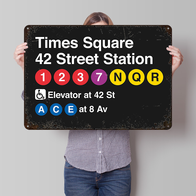 Retro Gaming York - Plakat Metalowy New York Subway Lines