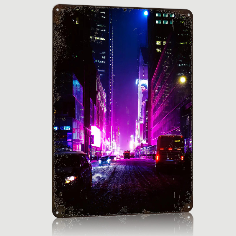 Retro Gaming York - Zimowy Nowy Jork Drukowany Plakat Personalizowane