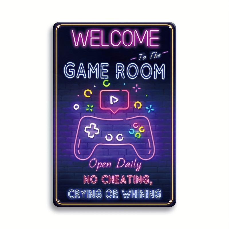 Retro Gaming Us - Metalowy szyld do pokoju gier -