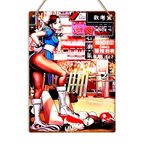 Retro Gaming Gifts - Chun Li Retro Gaming Metalowa Tabliczka