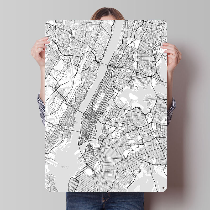 Retro Gaming York - Plakat z mapą Nowego Jorku, personalizowany