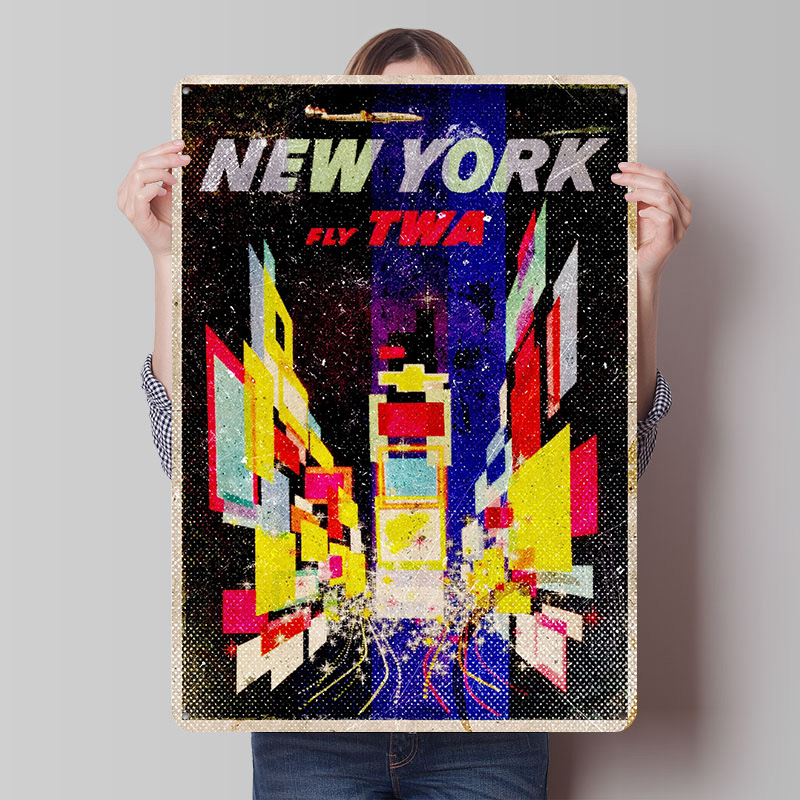Retro Gaming York - Plakaty z blachy New York Fly