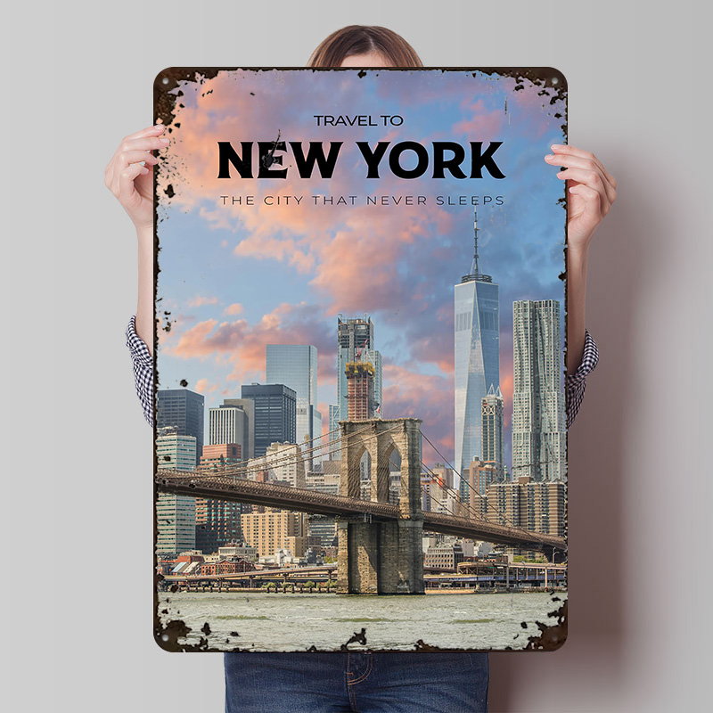 Retro Gaming York - Plakat z motywem podróży do Nowego