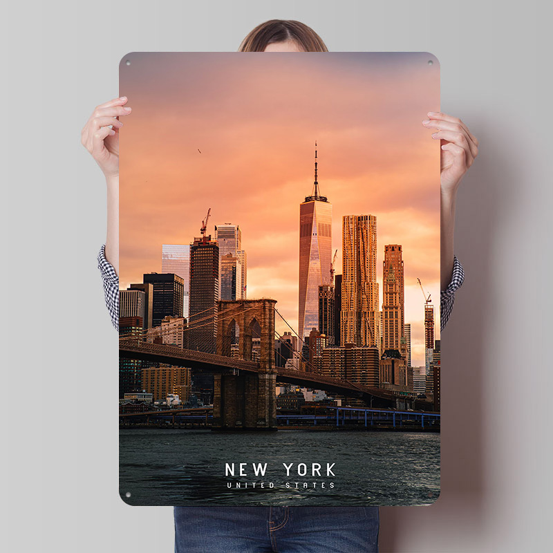Retro Gaming York - Plakat z blachy New York, personalizowana