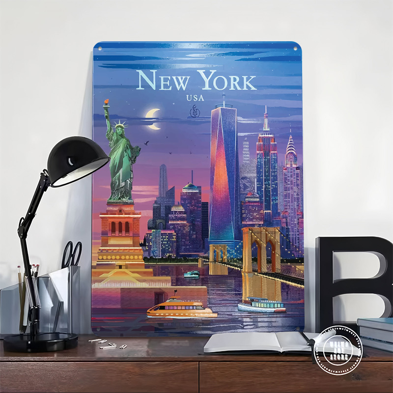 Plakat z panoramą Nowego Jorku – Retro Gaming York recenzja i cena