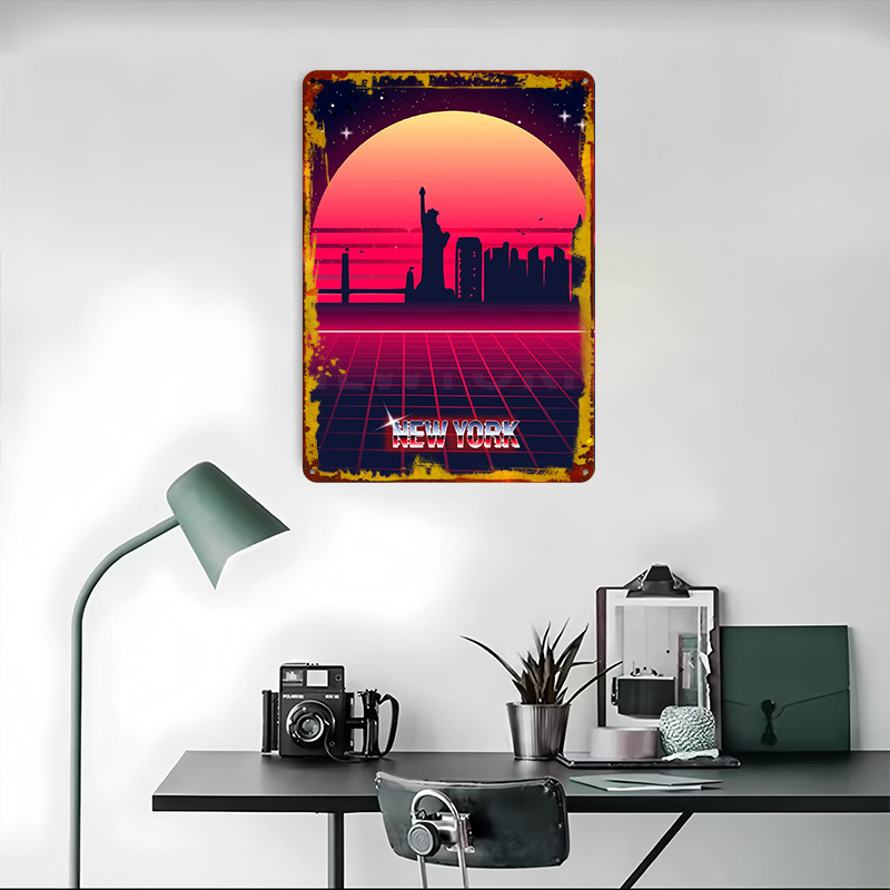 Metalowy plakat z panoramą Now – Retro Gaming York recenzja i cena